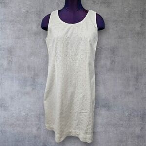Izod Coastal White Eyelet Sheath Dress‎ Size 8 Women's D30